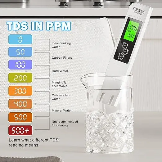 TDS Meter 3-i-1 Digital Vannkvalitet Tester | Luvikno