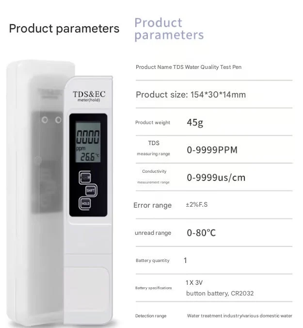 TDS Meter 3-i-1 Digital Vannkvalitet Tester | Luvikno