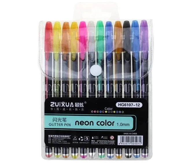 Glitzerly Glitter Gel Penner Set | Luvikno