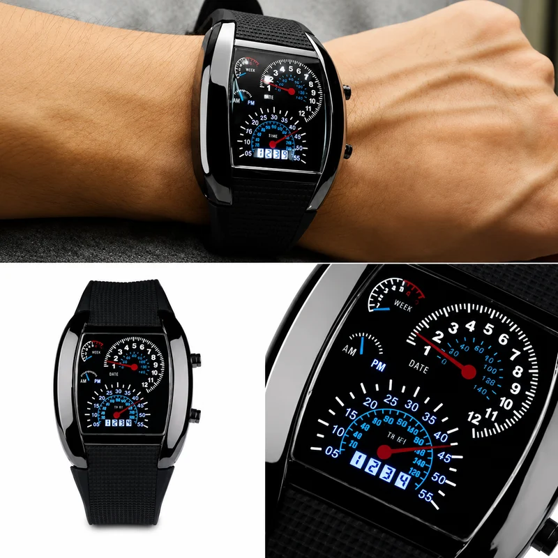 Rennuhr LED Digital Sport Watch with Strap | Luvikno