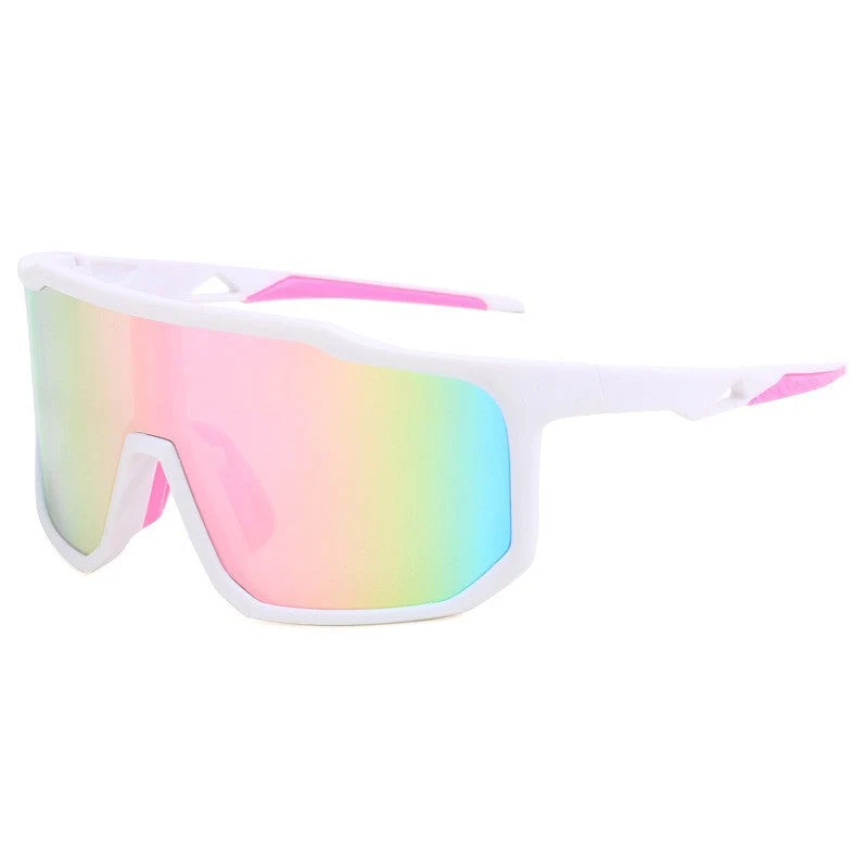 Damer sportslige racing solbriller med bredt synsfelt og moderne speilglass Luvikno