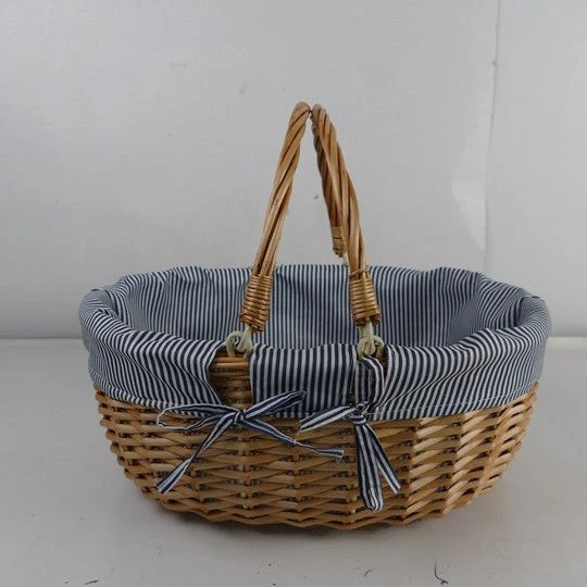 Damer flette kurv med stripet innerv lining Luvikno