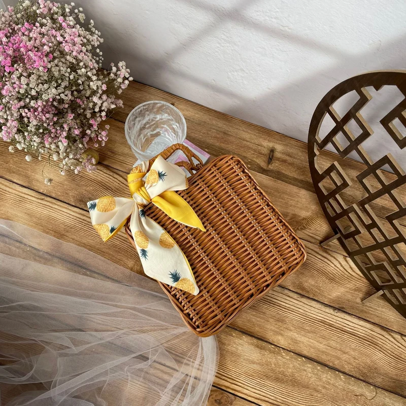 Dame stilige Rattan-Crossbody-veske Luvikno