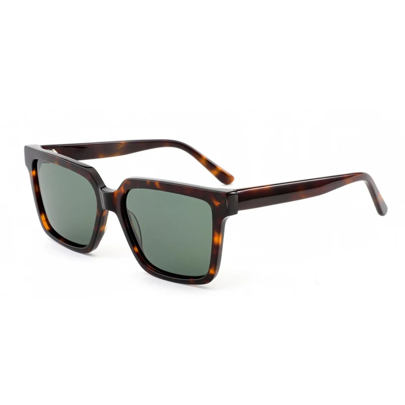 Dame kvadratisk solbrille med moderne plastikkramme og UV-beskyttelse Luvikno