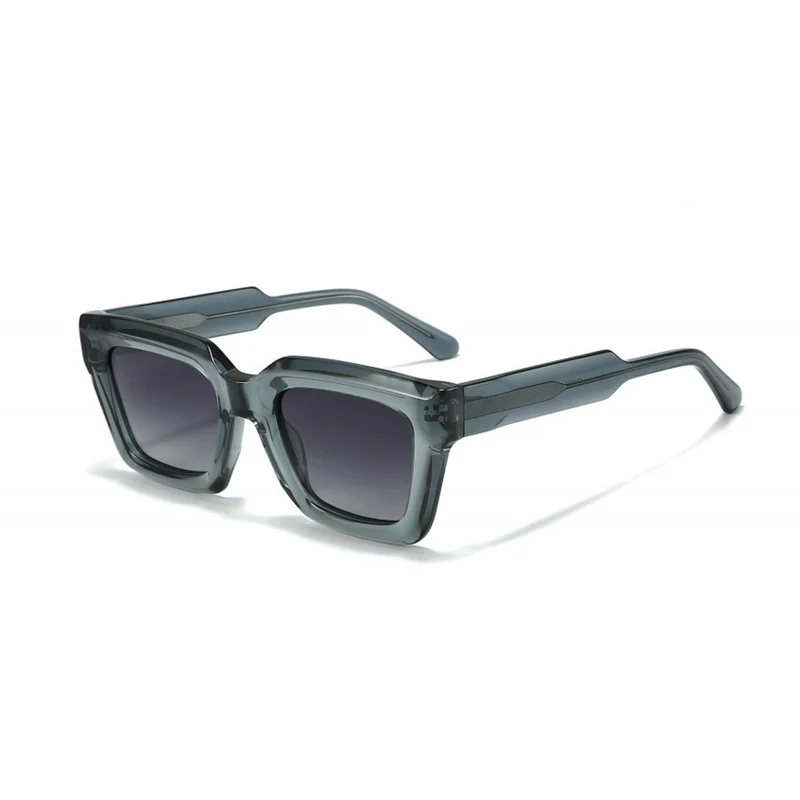 Dame firkantet solbrille med moderne plastikkinnestel og myke linser Luvikno