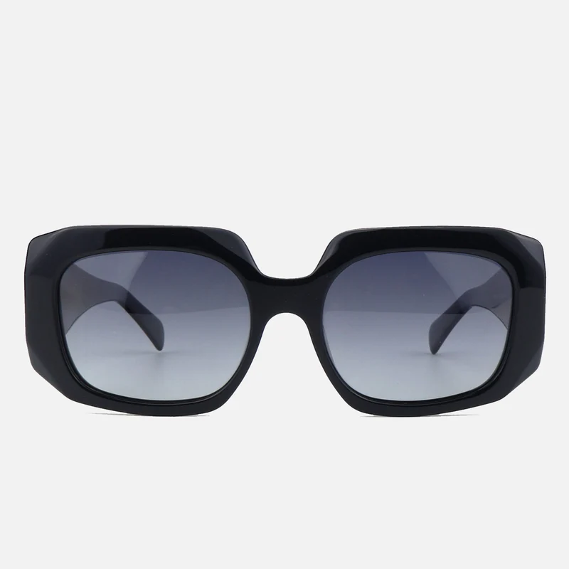 Dame oversized solbrille med innovativ ramme og moderne geometri Luvikno