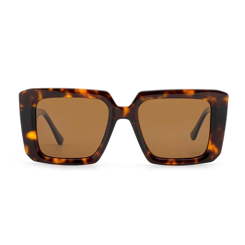 Damen oversized solbrille med unik kvadratisk ramme Luvikno