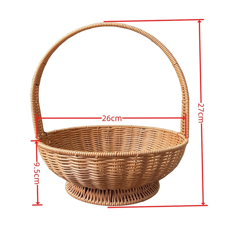 Dame håndlaget rattan kurv med håndtak Luvikno