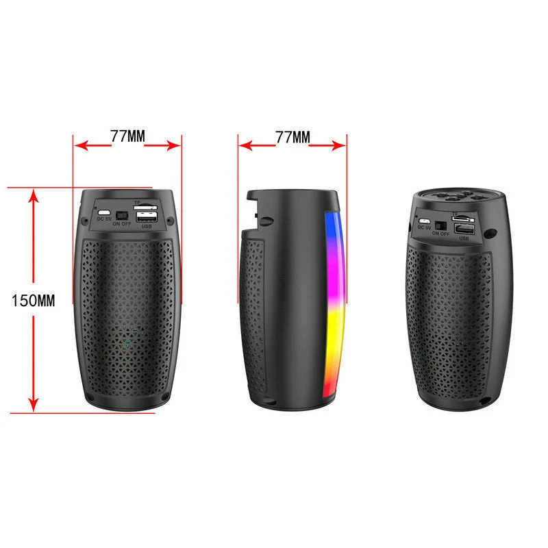 Dame multifunksjonell Bluetooth-høyttaler med LED-lyseffekter Luvikno