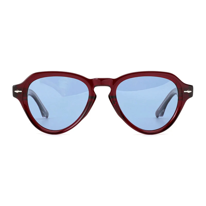 Damer moterik solbrille i elegant, rund design med polariserte linser Luvikno