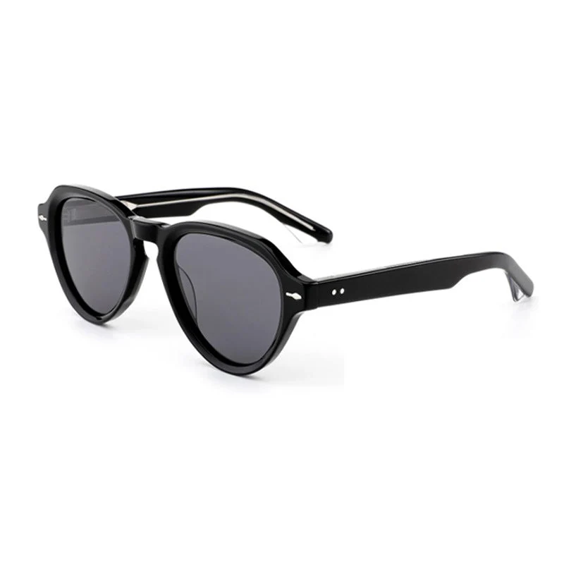 Damer moterik solbrille i elegant, rund design med polariserte linser Luvikno