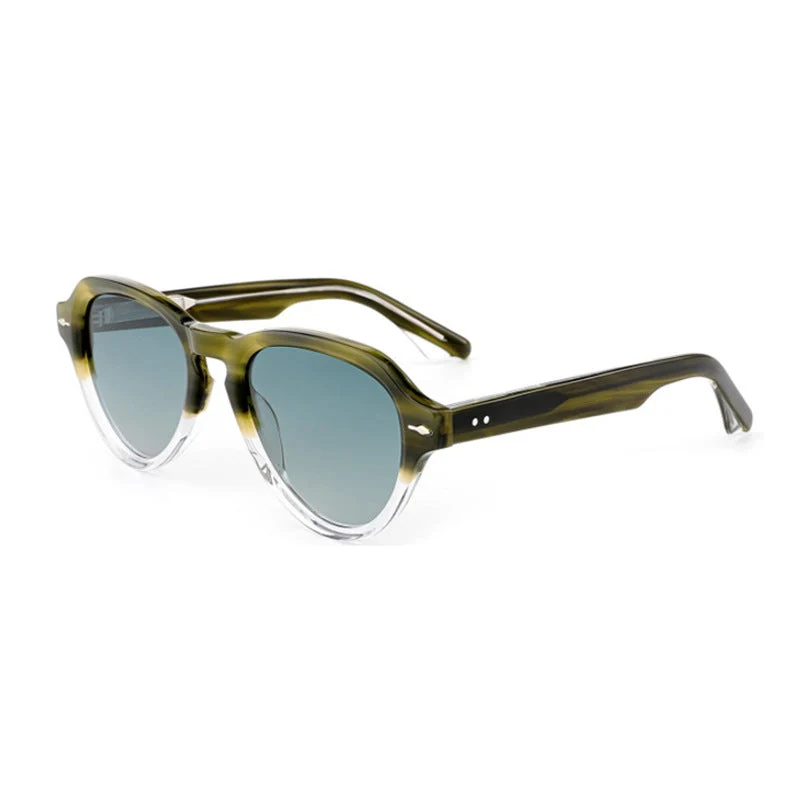Damer moterik solbrille i elegant, rund design med polariserte linser Luvikno