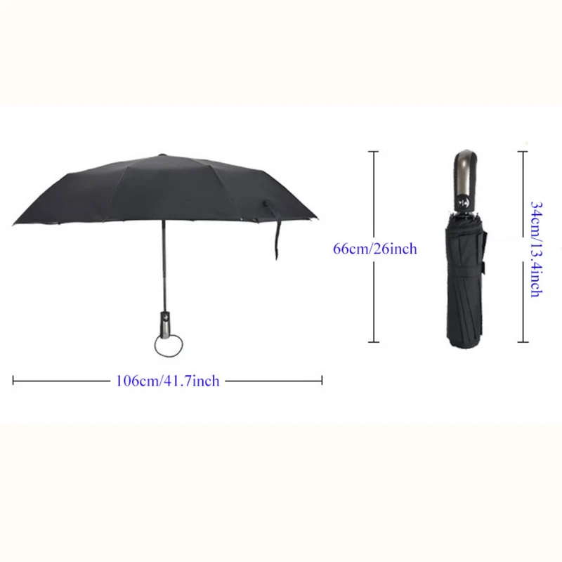 Vindresistent Anti-UV Automatisk Sleek Paraply | Luvikno