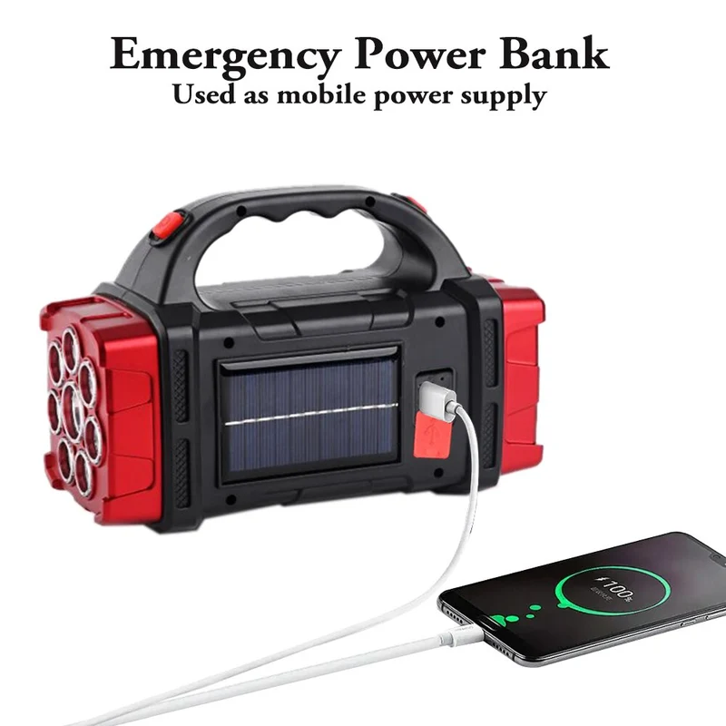 Solar Blast Kraftig Power Bank LED Lynse | Luvikno