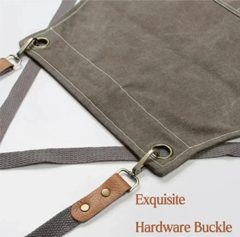 Canvas forkle med lommer, justerbart, Unisex | Luvikno