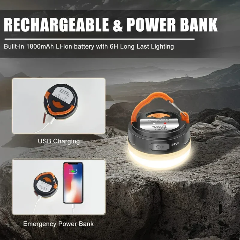 Praktisk Camping Magnetisk LED Oppladbar Lys | Luvikno