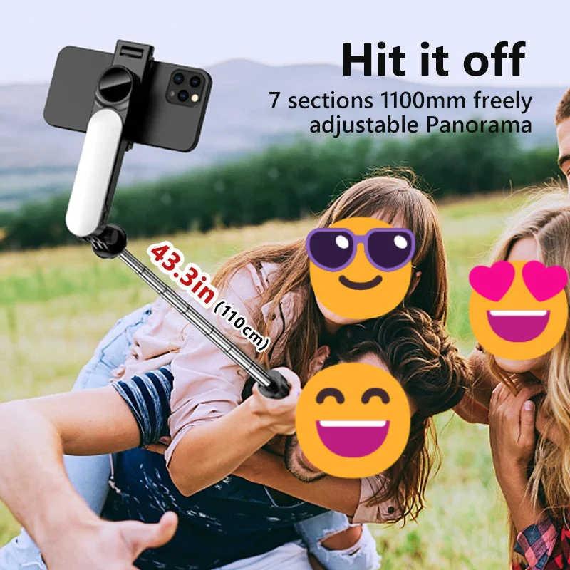 Ultra Foldable Built-In Lighting Selfie Stick Tripod | Luvikno