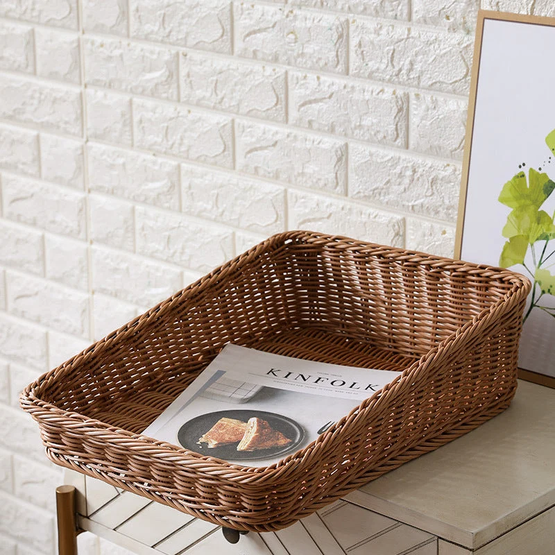 Unisex Bærbar Oppbevaringsboks i Flettet Rattan Luvikno