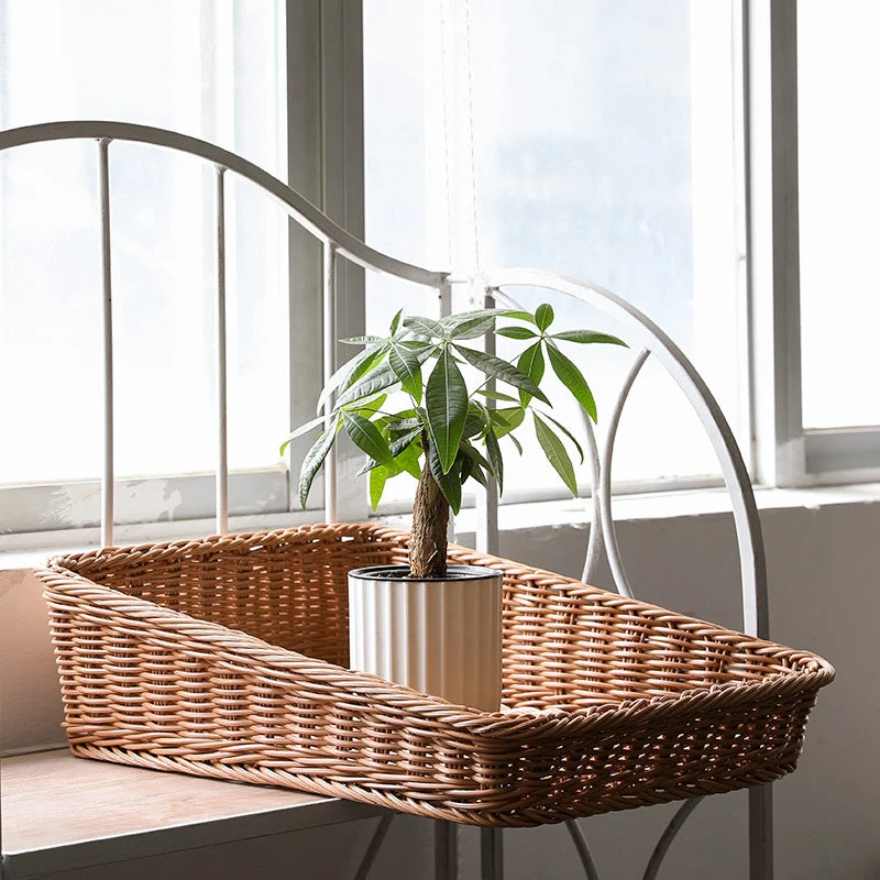 Unisex Bærbar Oppbevaringsboks i Flettet Rattan Luvikno