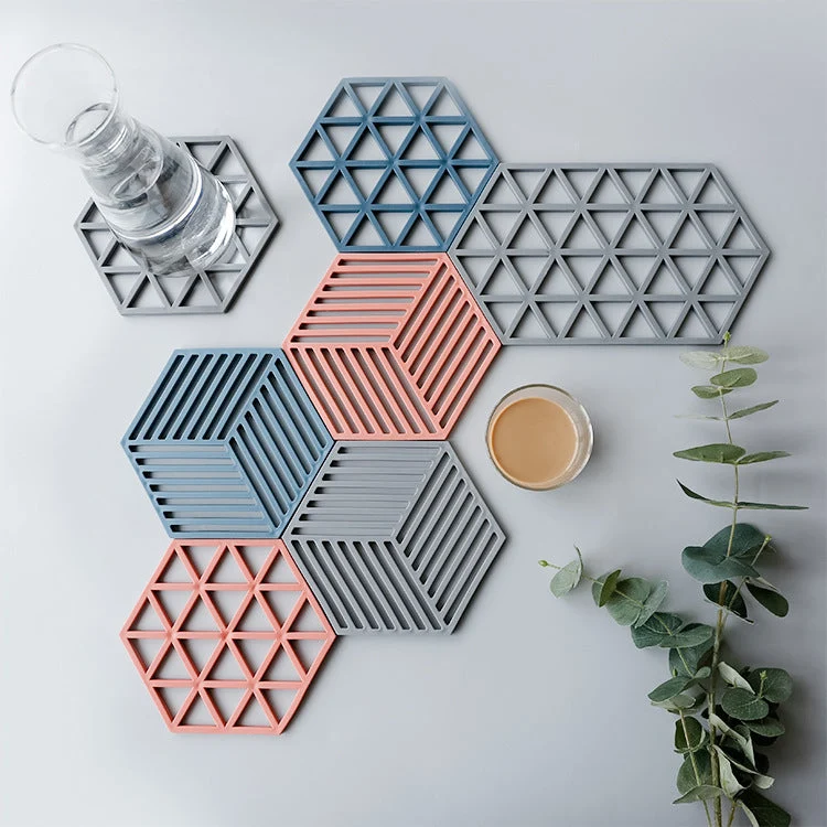 Unisex Silikon Coaster med geometrisk design Luvikno