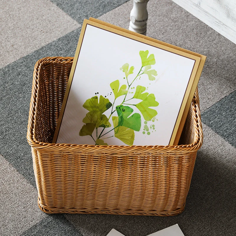 Unisex Praktisk oppbevaringskurv laget av kvalitets Rattan Luvikno