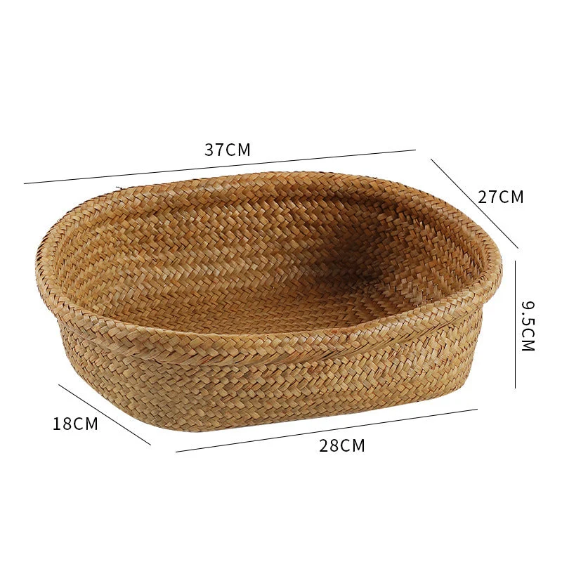 Unisex Oval Oppbevaringskurv laget av flettet naturmateriale Luvikno