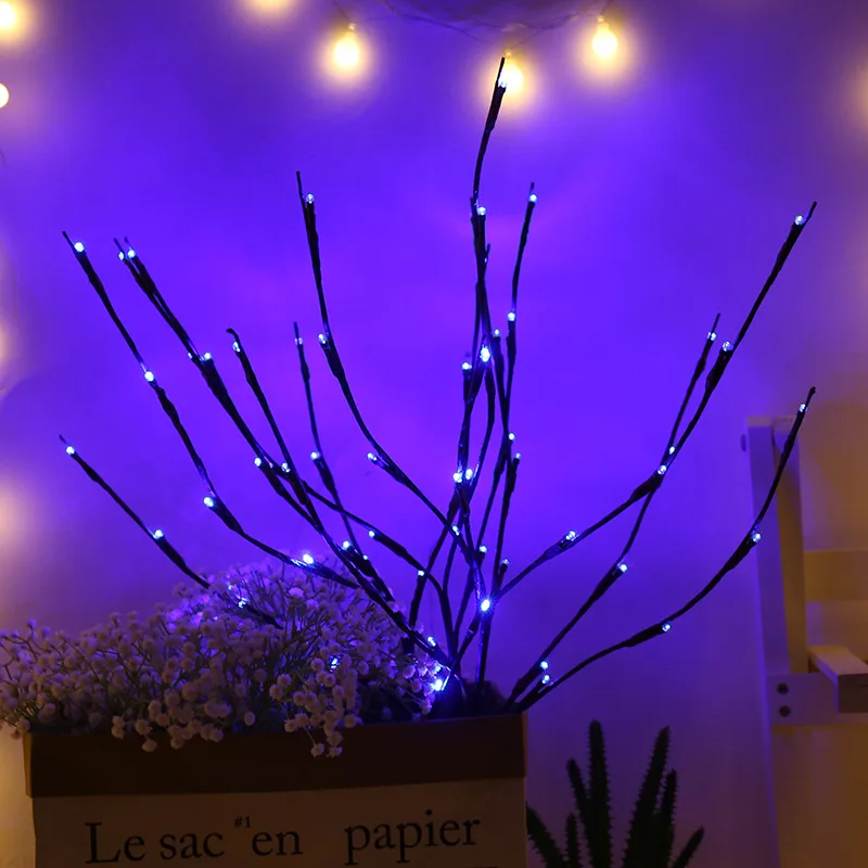 LED Lichterzweig 75cm – 20 LEDs, Batteriebetrieben, Biegbar, für Vase & Deko | 4 Farben