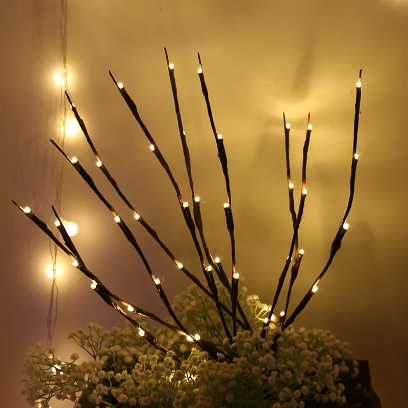 LED Lichterzweig 75cm – 20 LEDs, Batteriebetrieben, Biegbar, für Vase & Deko | 4 Farben