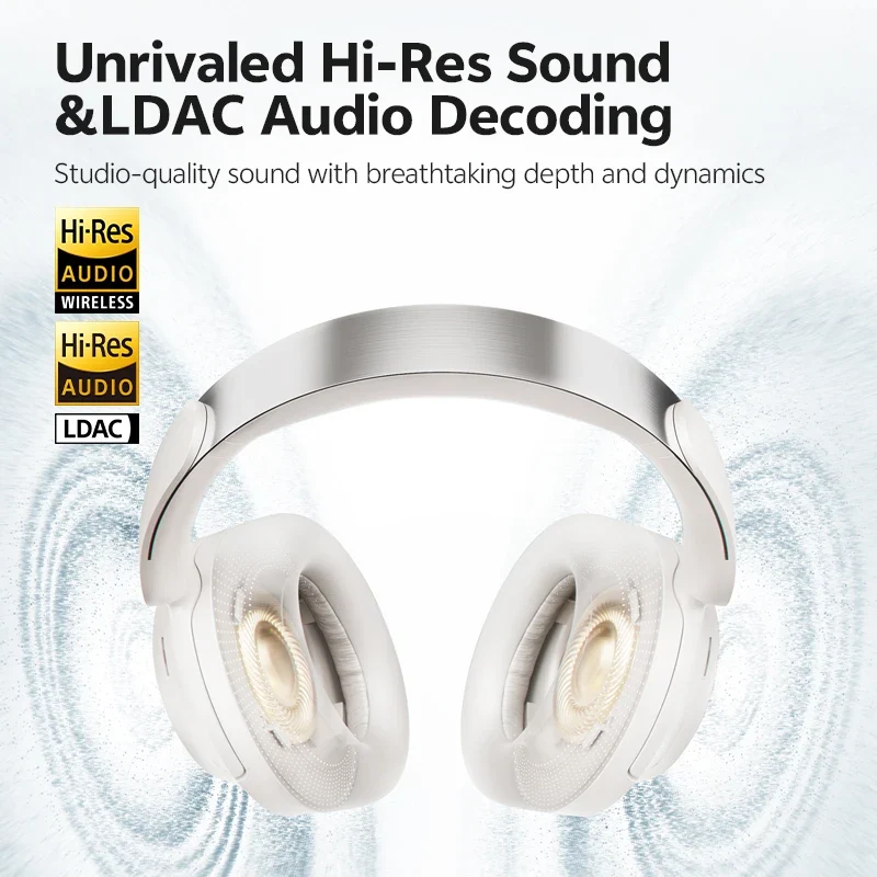 Over-Ear-Kopfhörer – 56dB, Hi-Res LDAC, Bluetooth 6.0 | 102h Akku, Dual Driver