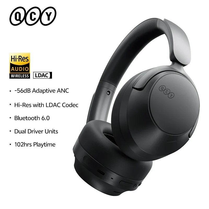 Over-Ear-Kopfhörer – 56dB, Hi-Res LDAC, Bluetooth 6.0 | 102h Akku, Dual Driver