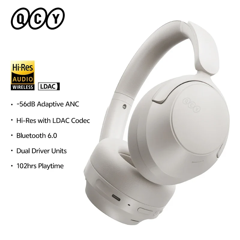 Over-Ear-Kopfhörer – 56dB, Hi-Res LDAC, Bluetooth 6.0 | 102h Akku, Dual Driver