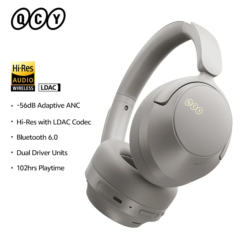 Over-Ear-Kopfhörer – 56dB, Hi-Res LDAC, Bluetooth 6.0 | 102h Akku, Dual Driver