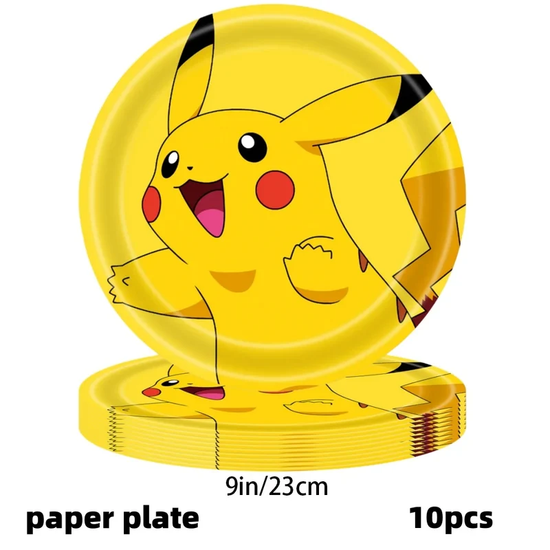 Pokémon Party Set – Pikachu Partygeschirr mit Tellern, Bechern, Servietten & Deko