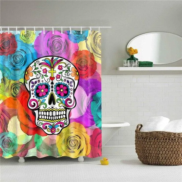 Duschvorhang Dia de los Muertos Zuckerschädel