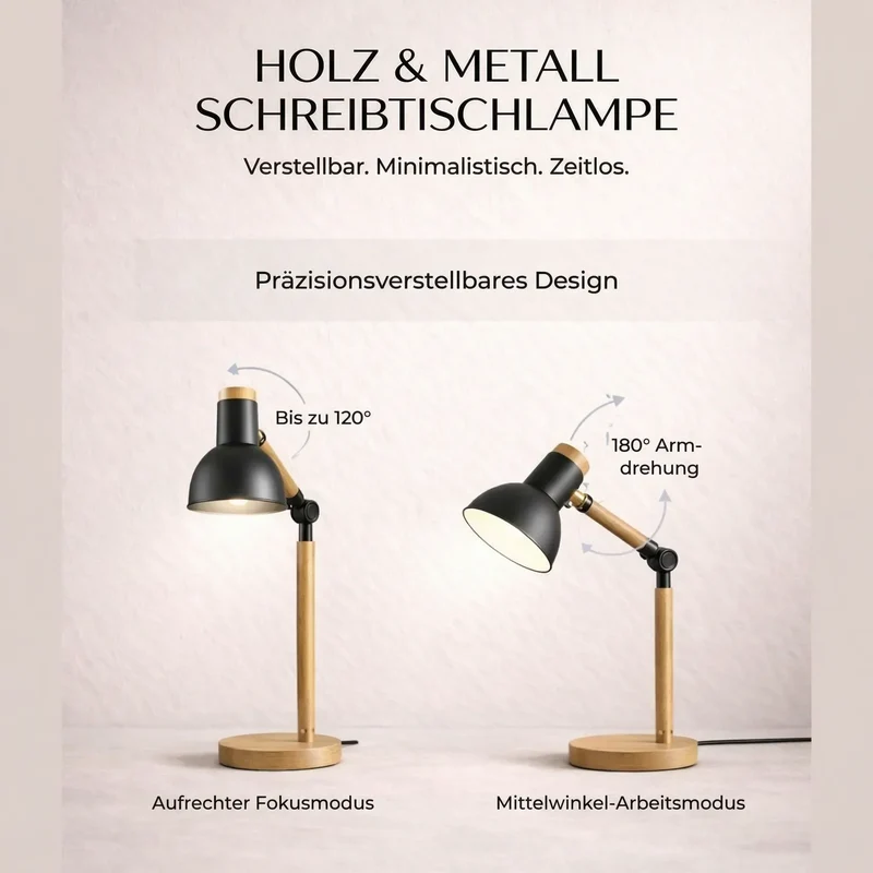 HoutLicht Skrivebordslampe for Skrivebord | Luvikno