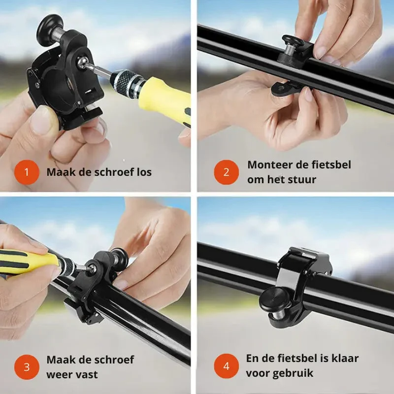 Aluminium sykkelklokke 100 dB lys | Luvikno
