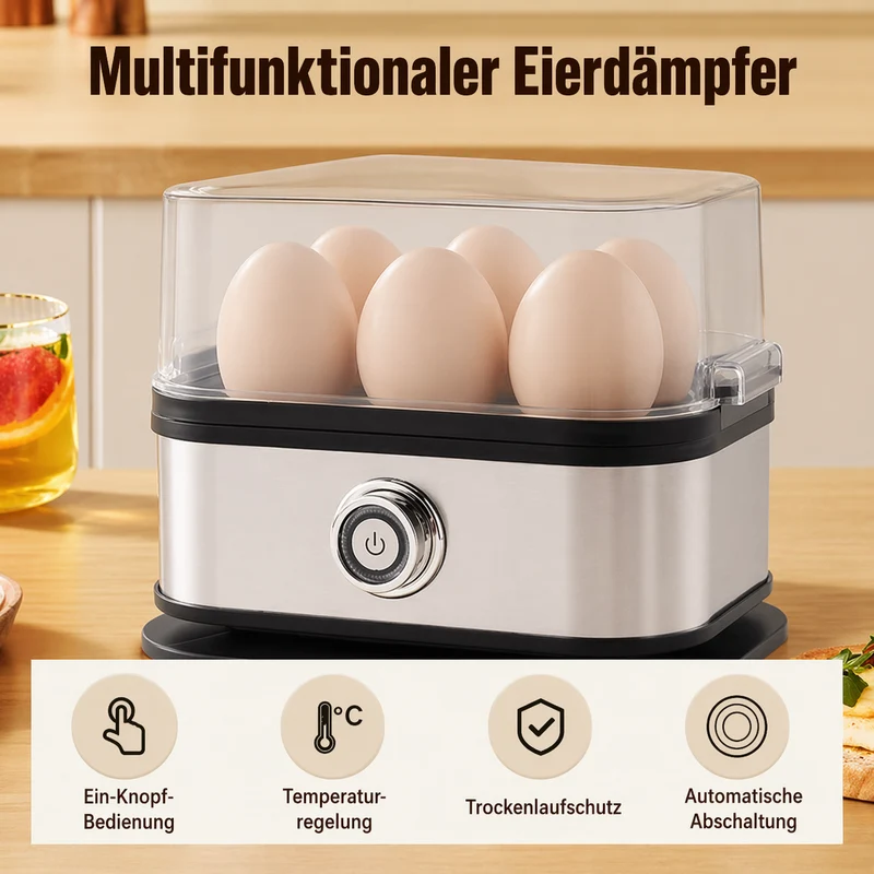 Multifunksjonell eggkoker med gjennomsiktig lokk | Luvikno