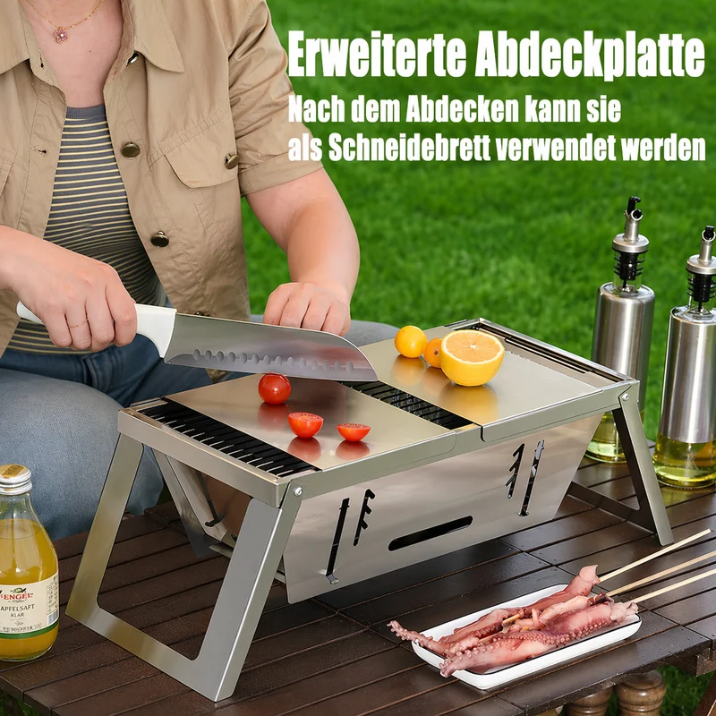 Bærbar kompakt grill for reise | Luvikno