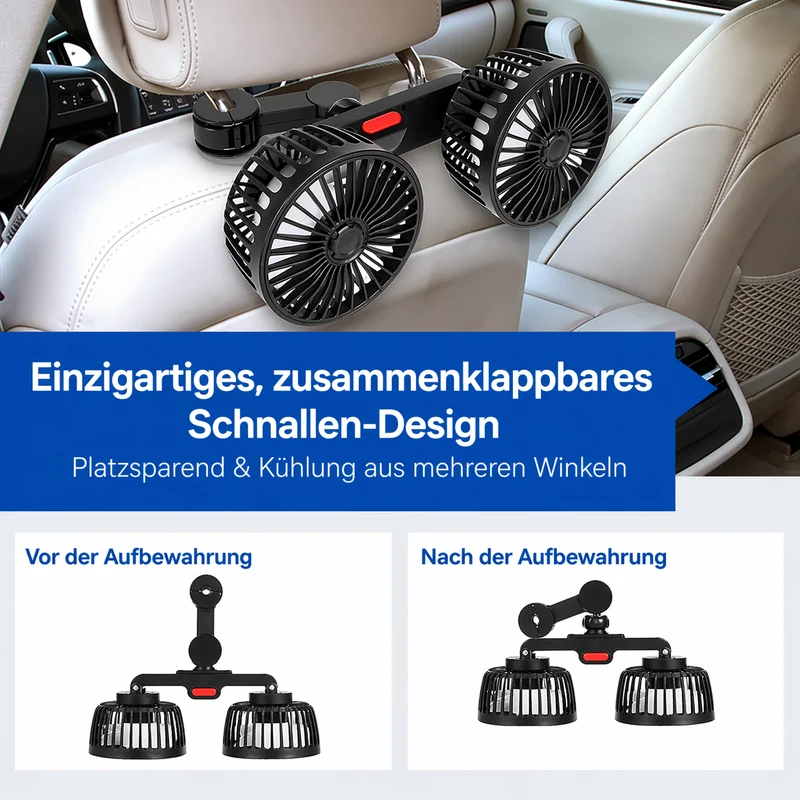 USB Vifte for Bil med 2 Hoder | Luvikno