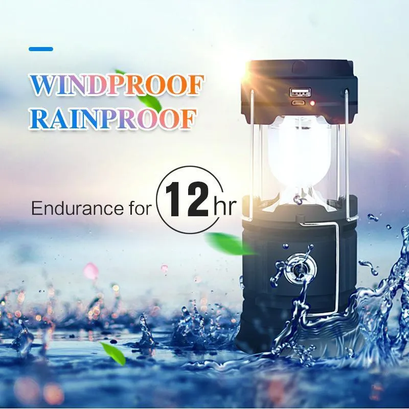 3-i-1 LED campinglampe med flimrende flamme | Luvikno