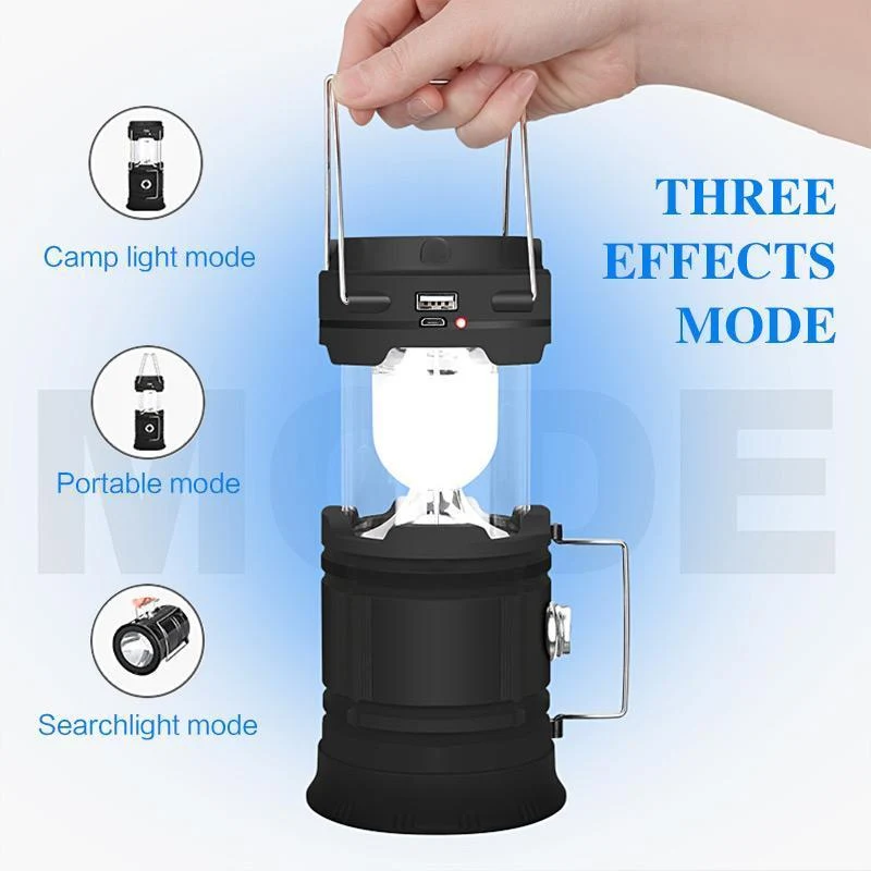 3-i-1 LED campinglampe med flimrende flamme | Luvikno