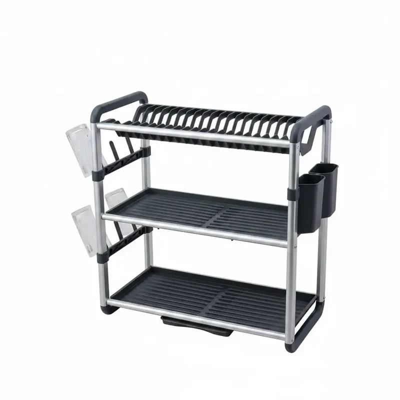 3-tier tallerken tørker laget av aluminium | Luvikno