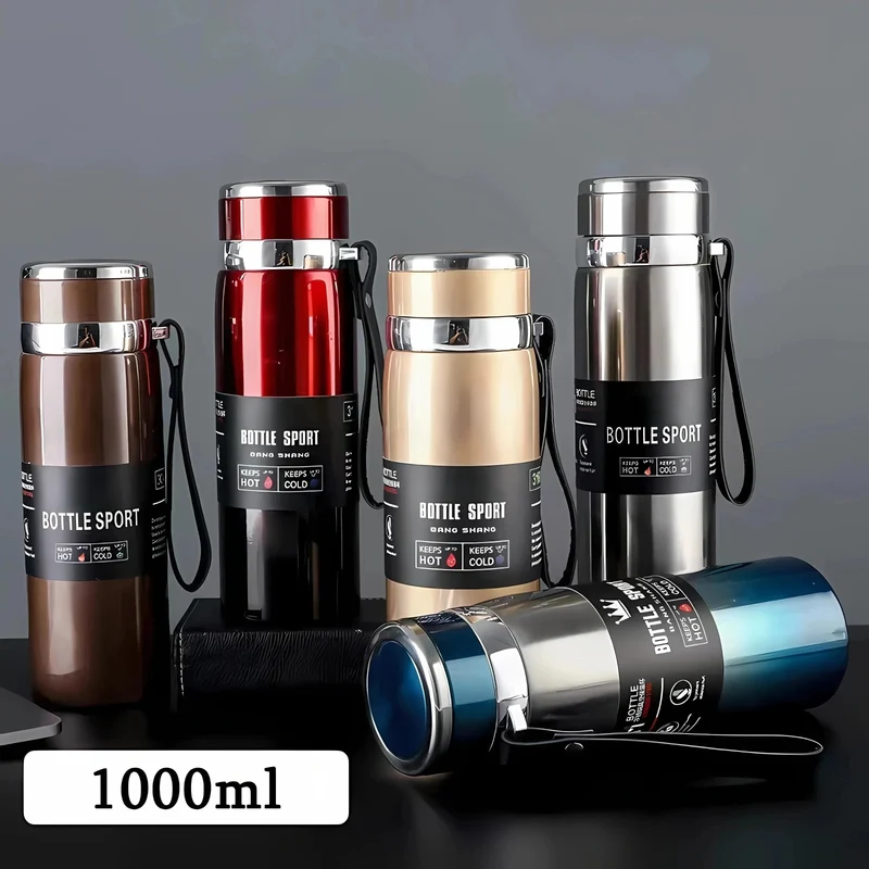 Stainless steel vacuum insulated thermos bottle 1000 ml | Luvikno