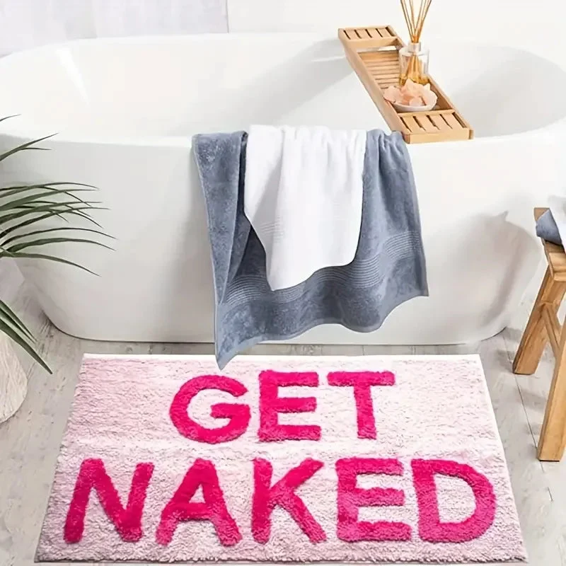 Tuftet design teppe "Get Naked" Rosa 80×50 cm | Luvikno