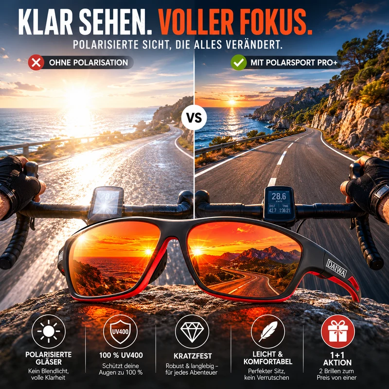 Herresportssolbriller med polariserte linser | Luvikno