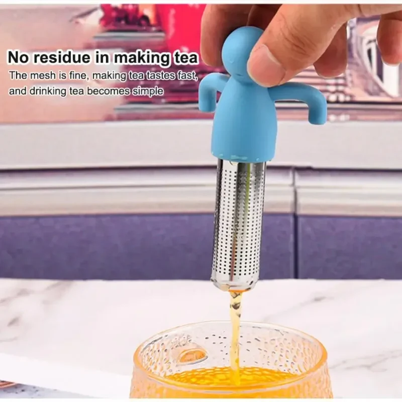 TeeFein Teesieb – Wiederverwendbares Edelstahl-Teesieb mit Silikongriff | Feines Teefilter für losen Tee | Praktischer Teeaufguss für Tassen und Becher