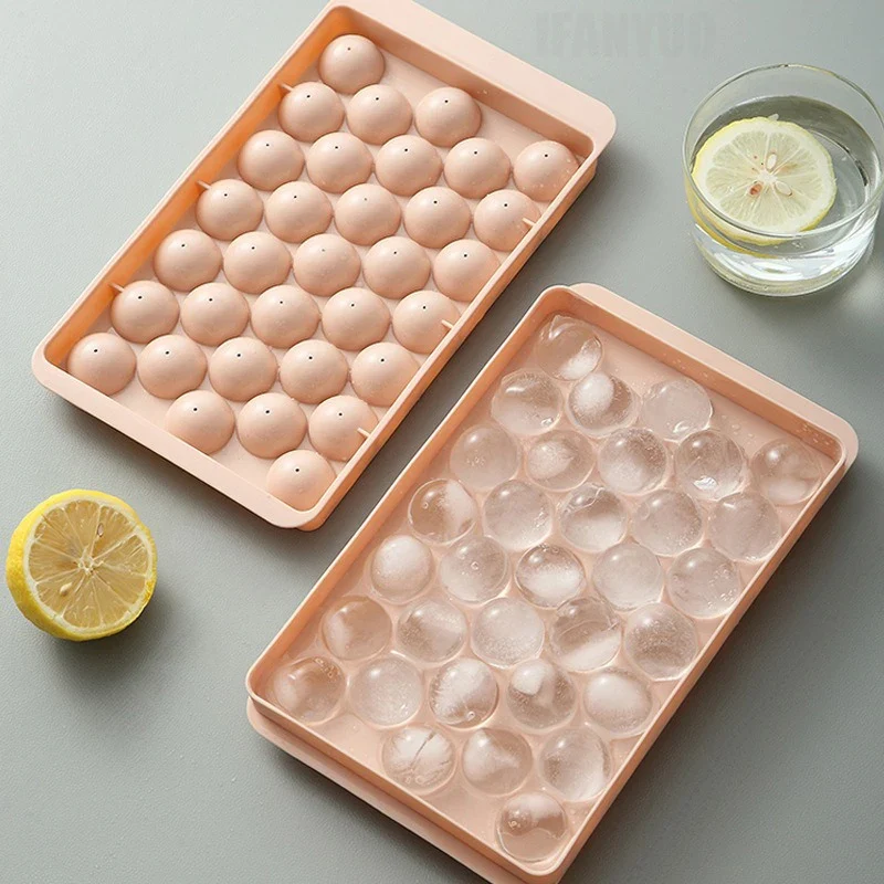 EisKugel Meister Eiswürfelform – Runde Eiswürfelform mit Deckel | Kugelförmige Eiswürfel für Whisky, Cocktails & Erfrischungsgetränke | Wiederverwendbare Eisform