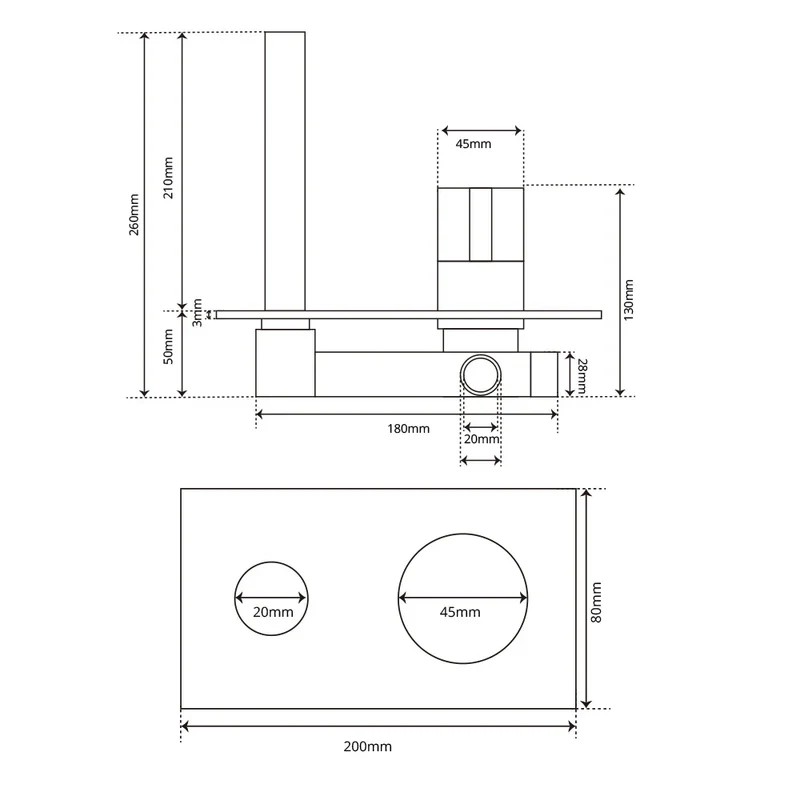 AureoLinea Wand-Waschtischarmatur – Gebürstete Goldarmatur mit Abdeckplatte | Eleganter Einhebelmischer | Messingarmatur für Warm- und Kaltwasser