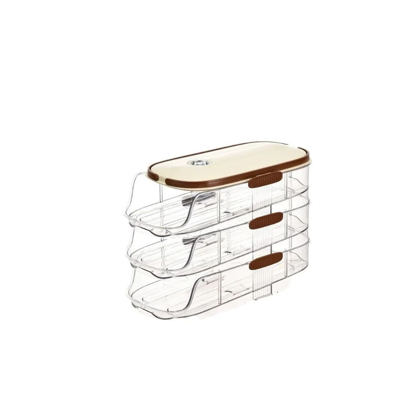 FrischeEi Rollender Eierhalter – Mehrstufiger Eierorganizer für Kühlschrank | Automatischer Eier-Spender | Stapelbare Eieraufbewahrung