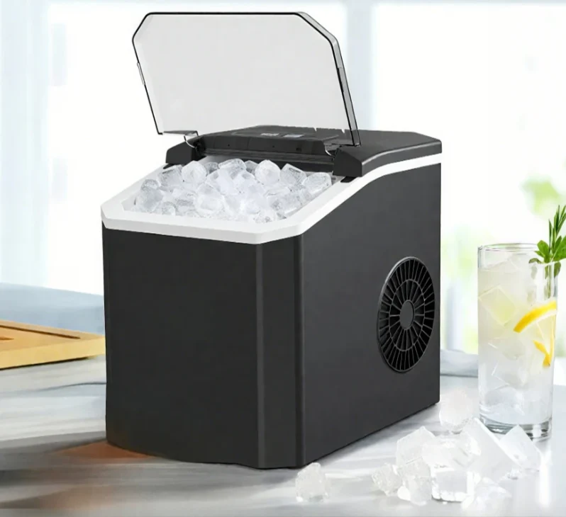 FrostQuick Eiswürfelmaschine Kompakt – Elektrischer Eisbereiter | 9 Eiswürfel in 6 Minuten | Tragbare Küchenlösung